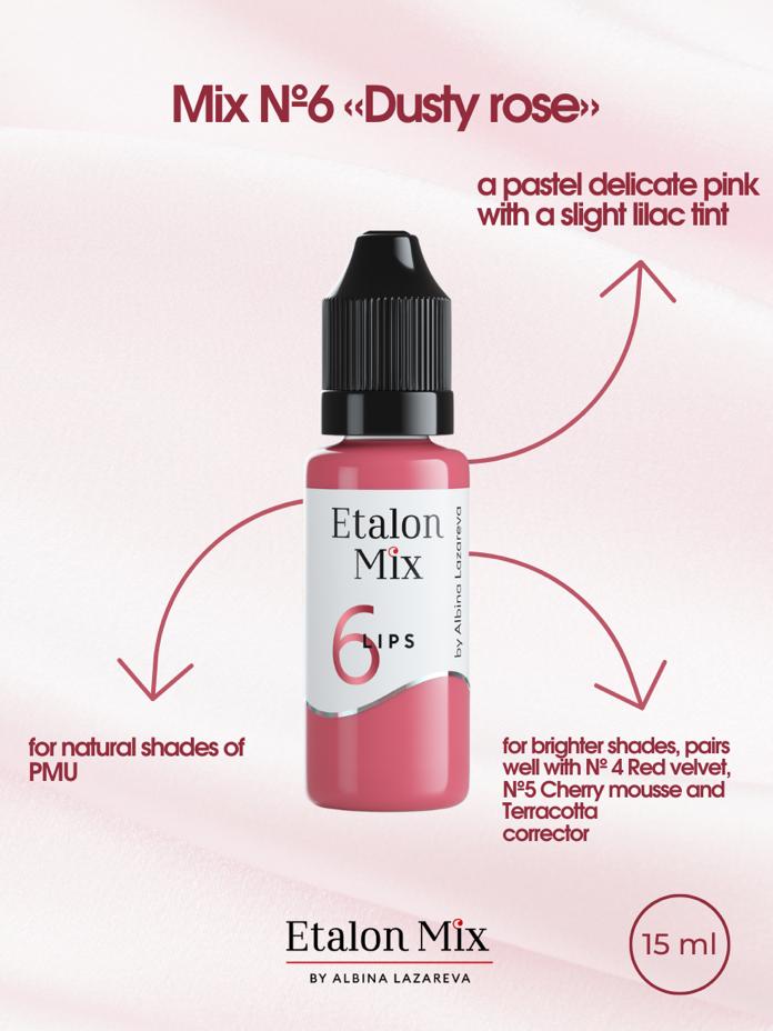 Etalon Mix For Lips #6 Dusty Rose PMU Permanent Makeup ink