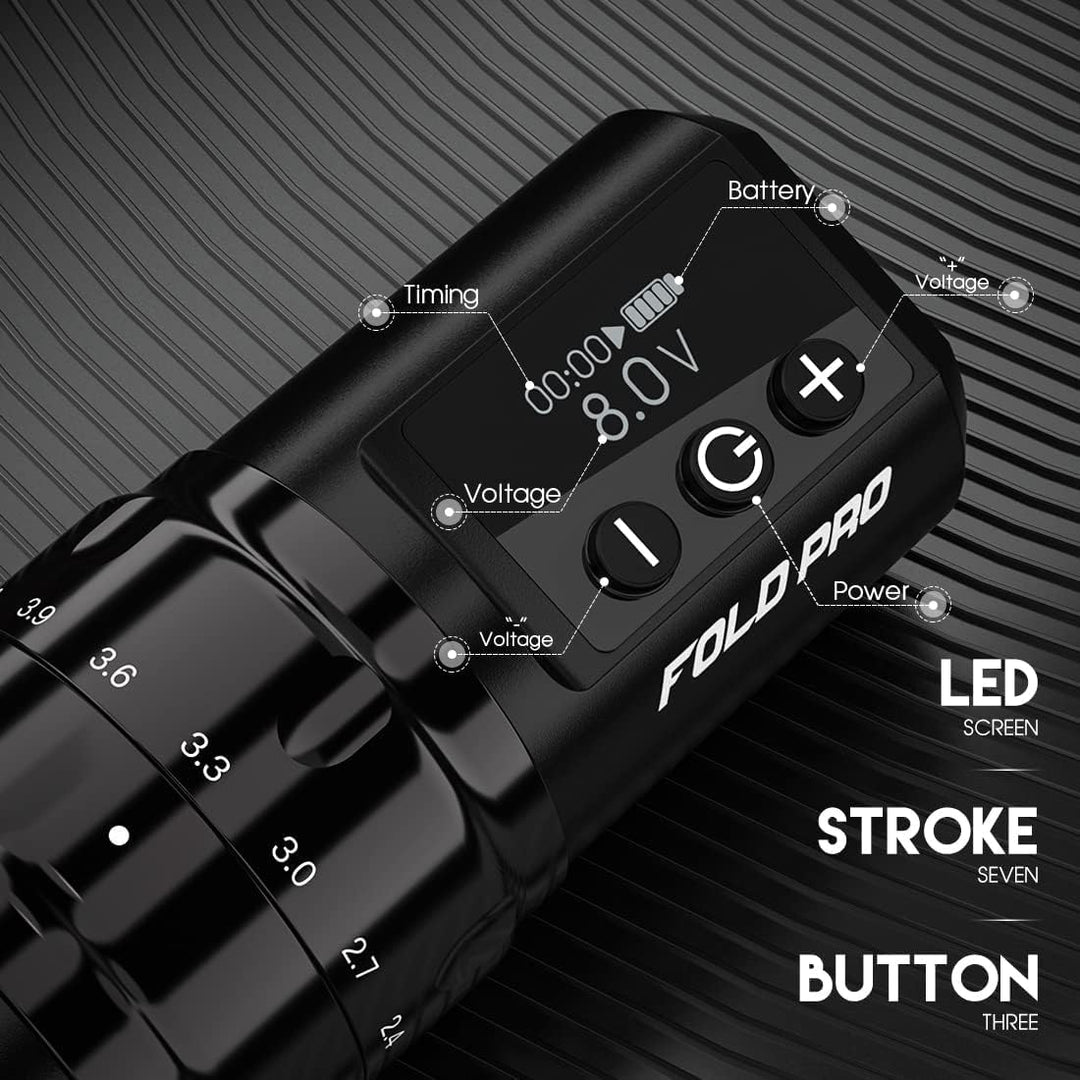 Dragonhawk Mast Fold Pro Adjustable Wireless Tattoo Machine Kit