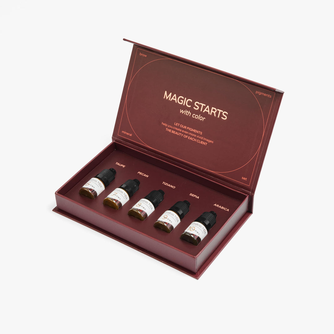 Etalon Mix Eyebrows set of 5 Mineral Line Pigment (Non organic) - 5 ml