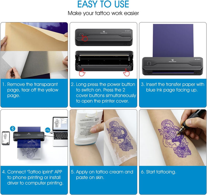 LIUMATE MP-8038 Bluetooth Tattoo Stencil Printer