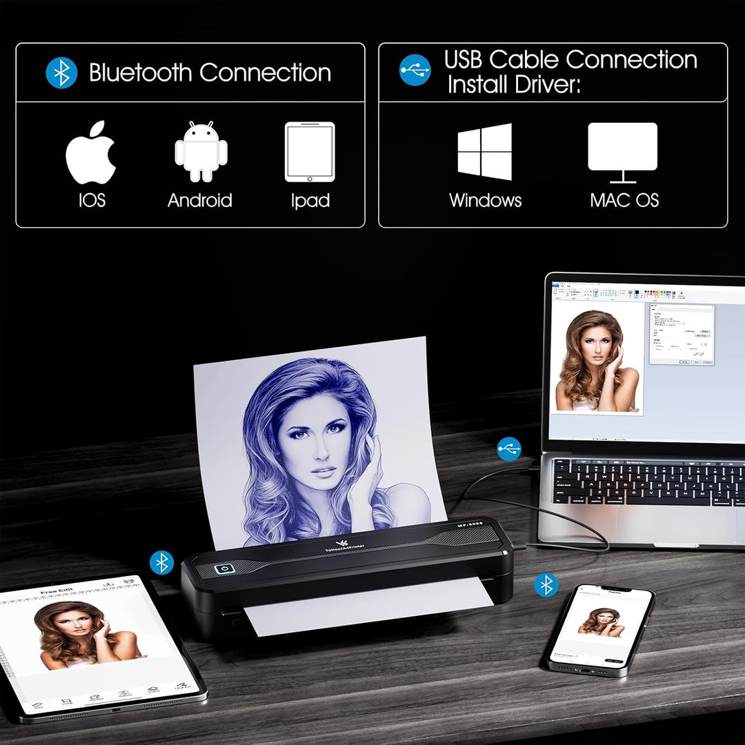 LIUMATE MP-8038 Bluetooth Tattoo Stencil Printer