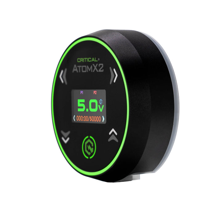 Critical AtomX2 tattoo power supply side view