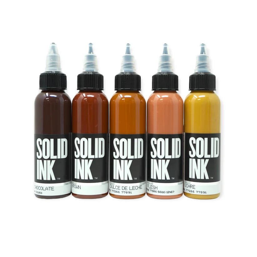 Solid Ink Brown Set 5 Colors Tattoo Ink