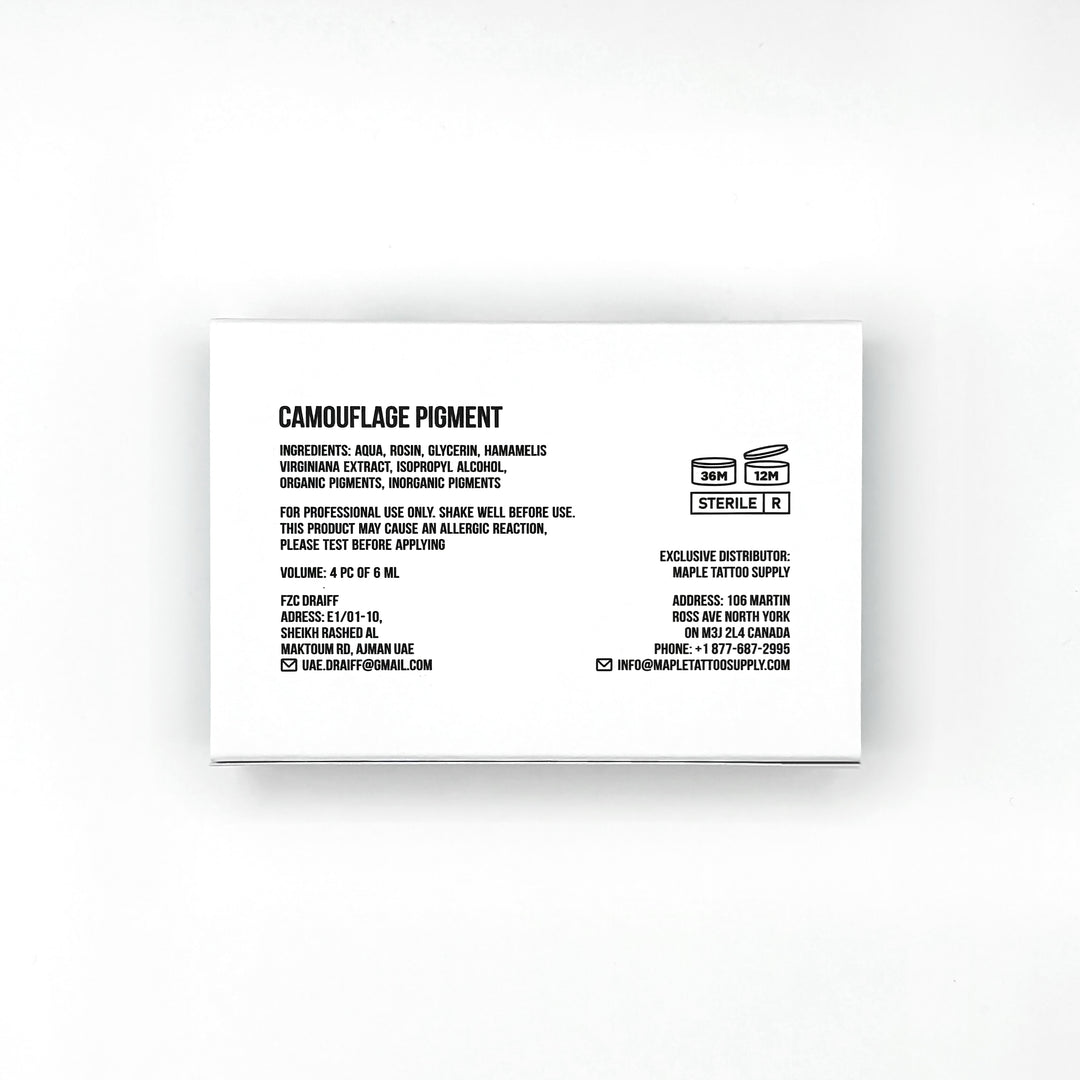 Draiff Camouflage Pigments Set - Permanent Makeup Pigments back.