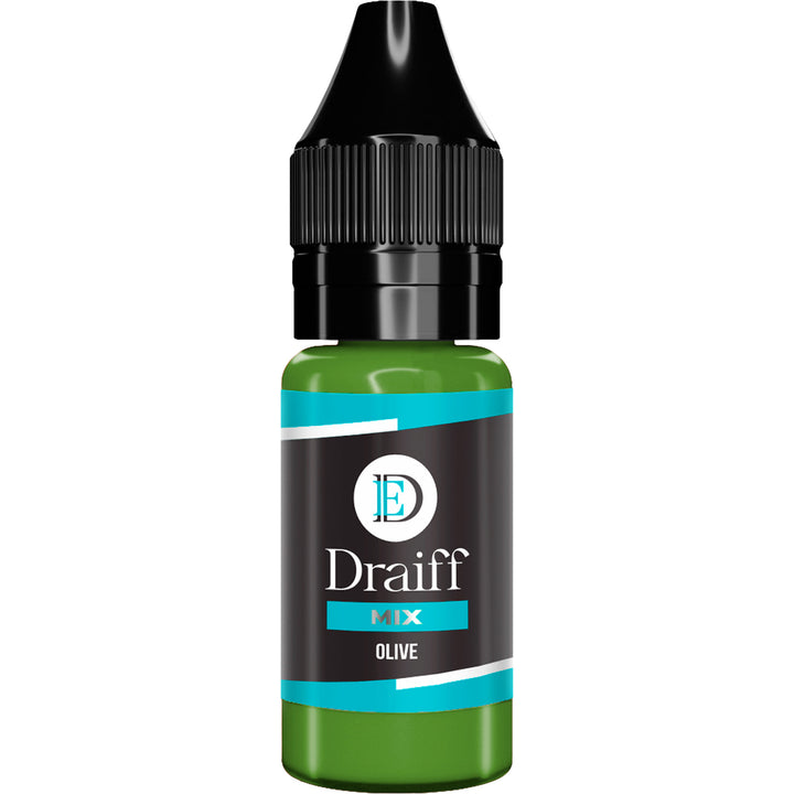 Draiff Mix Corrector Olive - Permanent Makeup Pigments 10ml bottle.