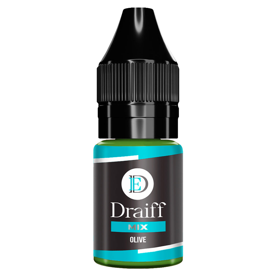 Draiff Mix Corrector Olive - Permanent Makeup Pigments 6ml bottle.