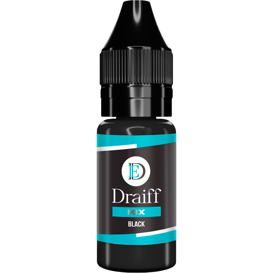 Draiff Mix Eyelids Black - Permanent Makeup Pigments 10ml bottle.