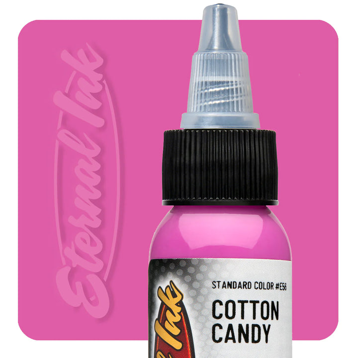 Eternal Cotton Candy Tattoo Ink – Soft pastel pink tattoo ink bottle, perfect for smooth blends, highlights, and vibrant designs. Professional-quality, vegan, and fade-resistant.