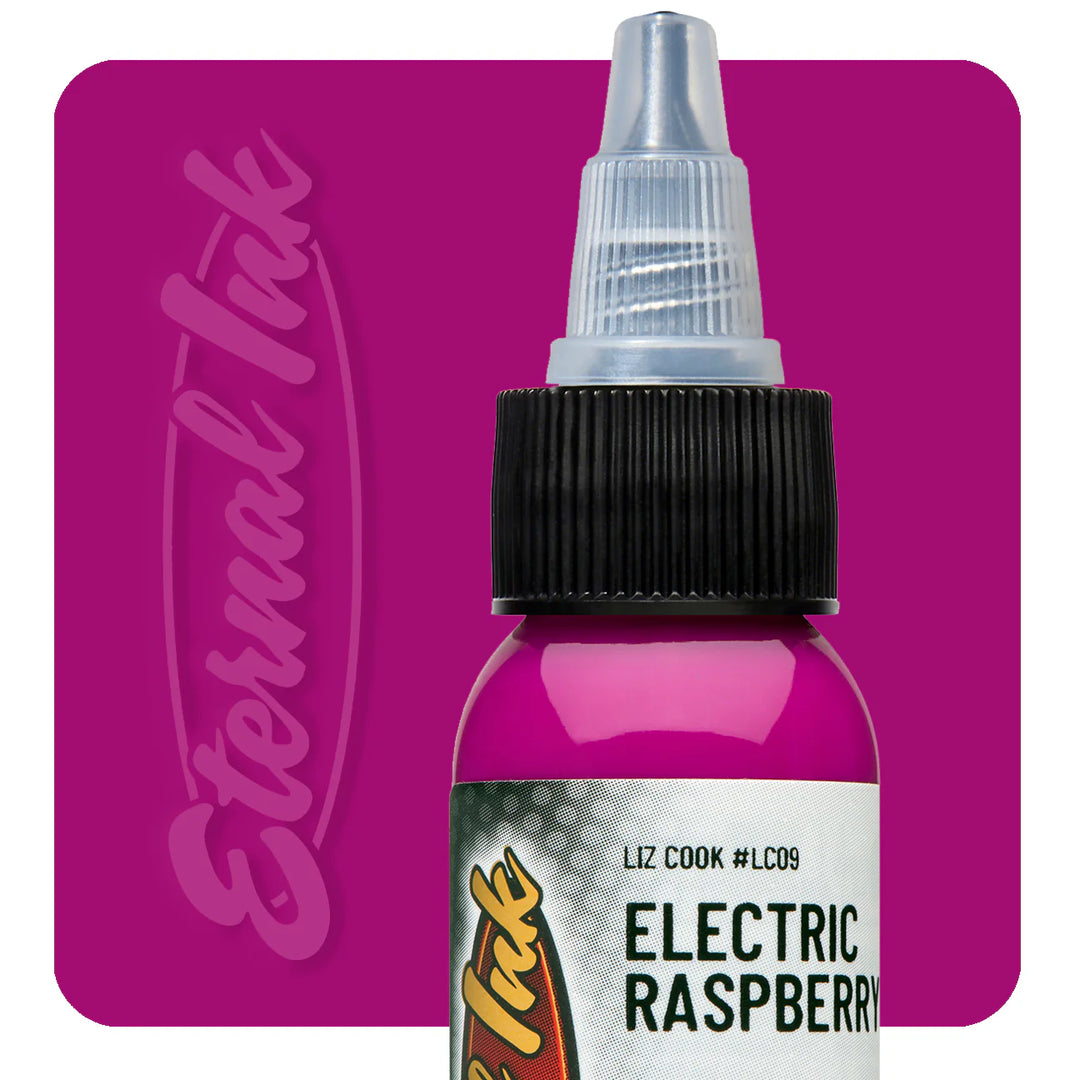 Eternal Electric Raspberry Tattoo Ink – Bright, high-energy raspberry pink ink with magenta undertones. Vegan, fade-resistant, and perfect for bold, vibrant tattoos.