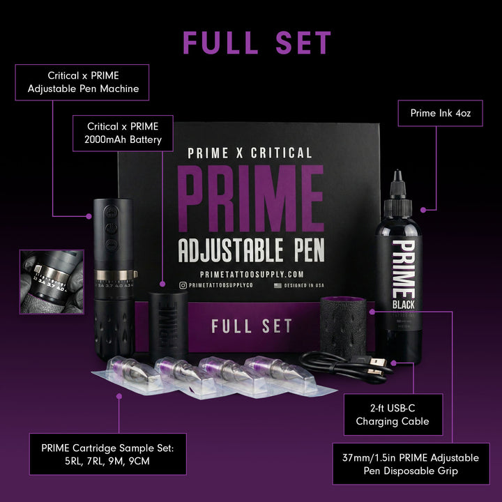 Pre Order Prime Adjustable Stroke Wireless Tattoo Machine Pen