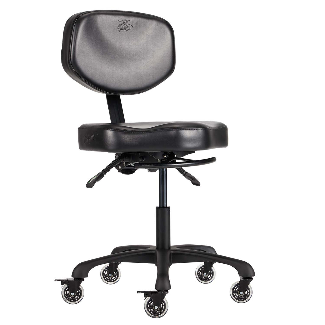 TATSoul Oros Tattoo Artist Chair - Front Right Diagonal View