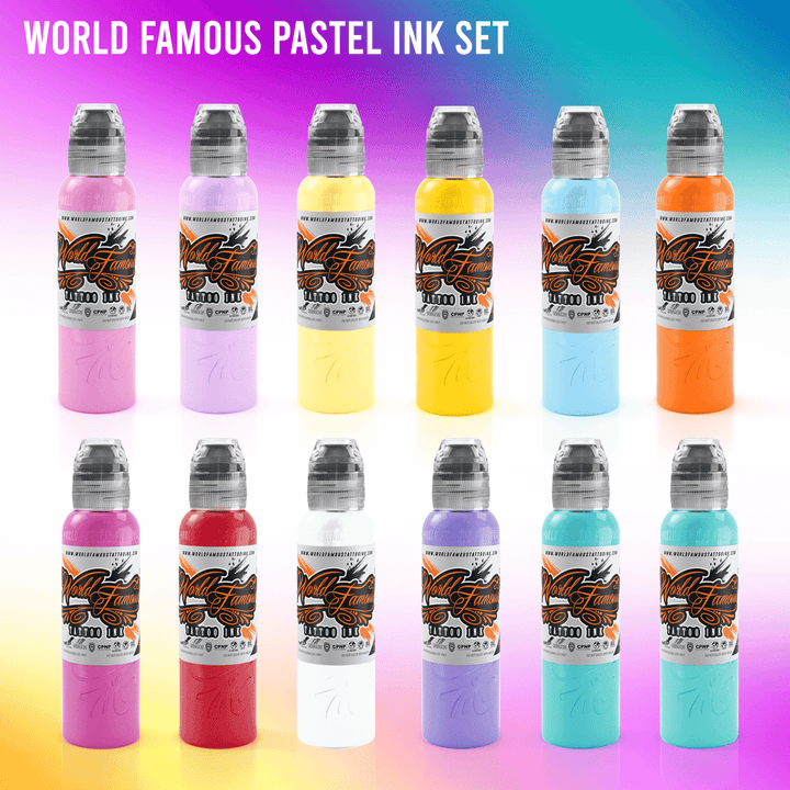 World Famous 12 Color Pastel Set Tattoo Ink - Maple Tattoo Supply