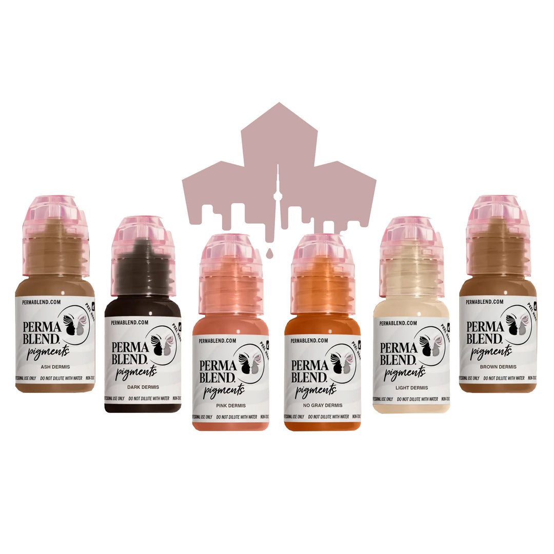 Perma Blend Scar Set bottles with all color
