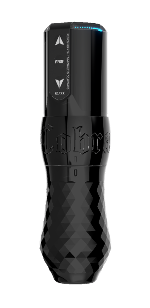 Cobra Wireless Tattoo Machine — Evil Black 37mm Grip + Extra Battery