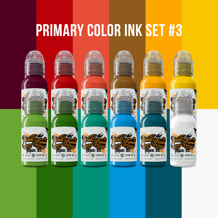 World Famous 12 Color Primary Set #3 Tattoo Ink - Maple Tattoo Supply
