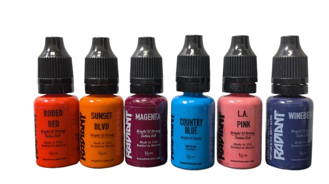Radiant Colors 6 x 1/2oz Tattoo Ink Set