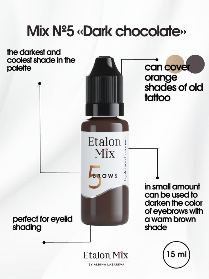 Etalon Mix For Eyebrows #5 Dark Chocolate PMU Permanent makeup ink