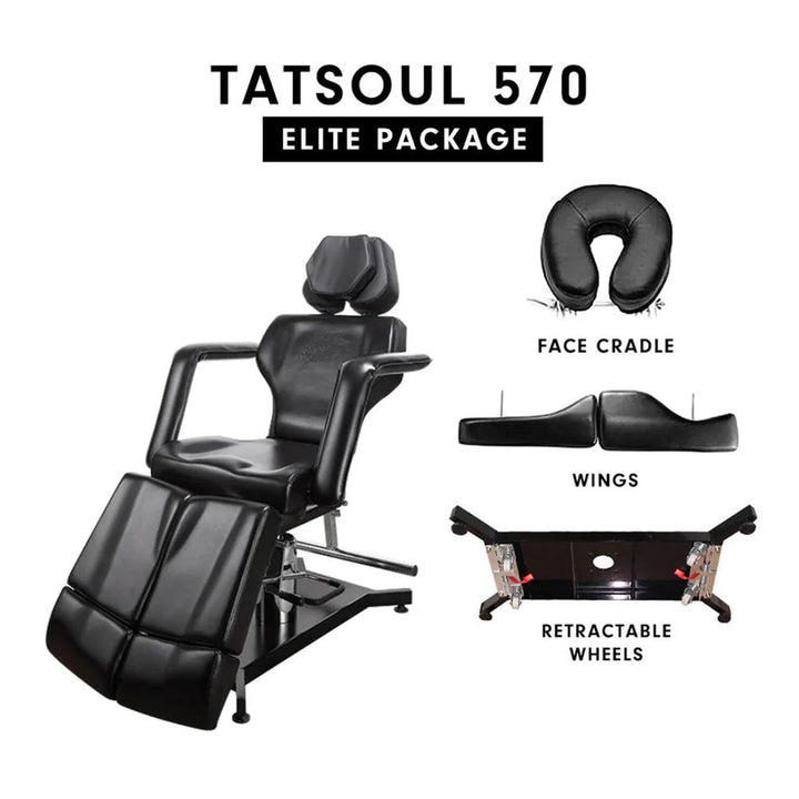 TATSoul 570 Tattoo Client Bed Chair Elite Black