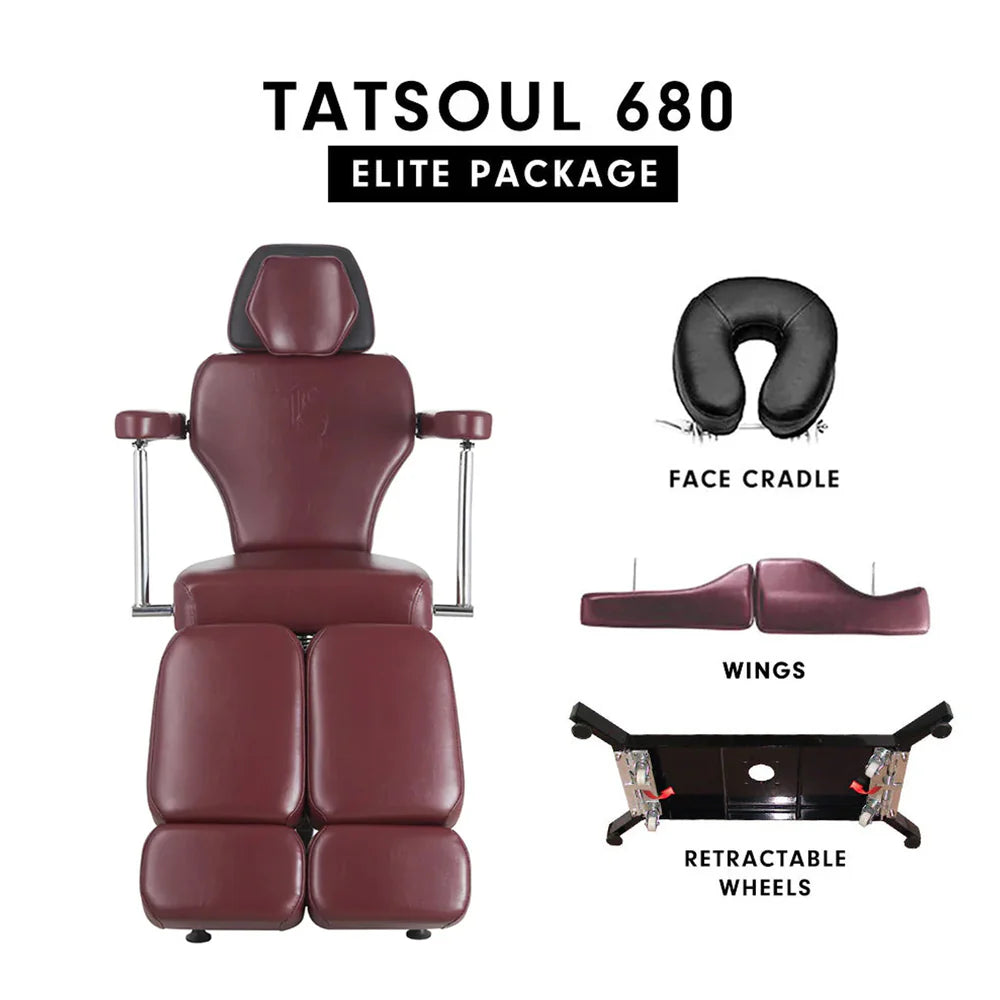 TATSoul Oros 680 Tattoo Client Chair Elite Brown