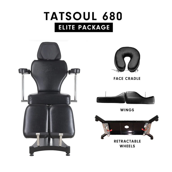 TATSoul Oros 680 Tattoo Client Chair Elite Black