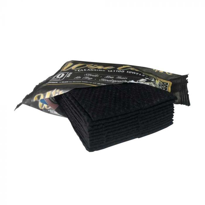 Wipe Outz Advanced Cleansing Tattoo Towels Black Pack of 10 - Maple Tattoo Supply