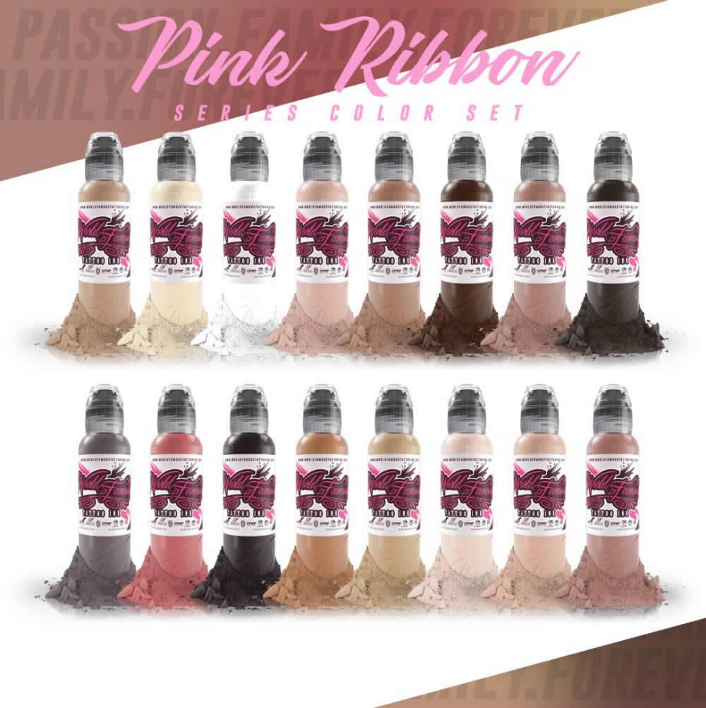 World Famous Ink 16 Color Pink Ribbon Series Set